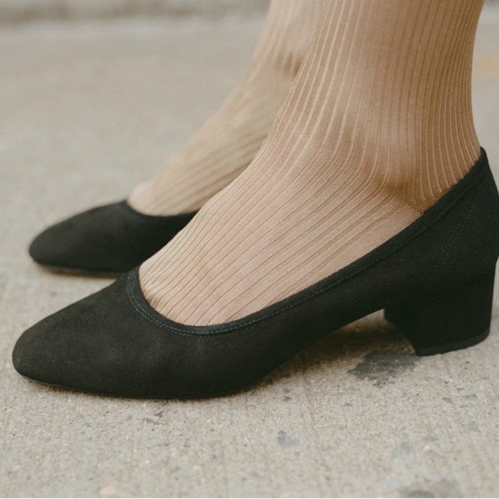 Maryam Nassir Zadeh Black Suede Roberta Ballerina Heels New with box/dust bag